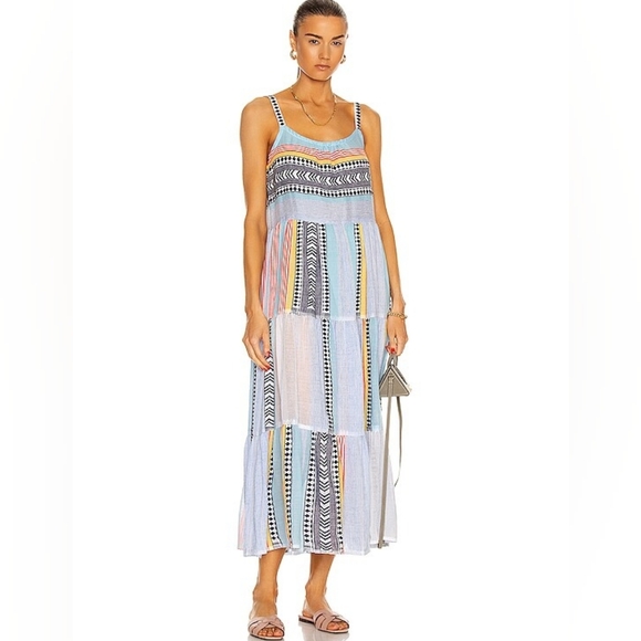Lemlem Dresses & Skirts - NWT Lemlem Neela Cascade Tiered Dress in Sky Blue XS